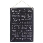 Medium Metal Recipe For Happiness Plaque