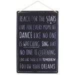 Medium Metal Sentiment Wall Plaque Reach For The Stars