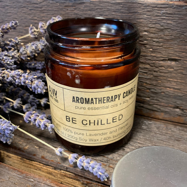 Soy Wax Natural Aromatherapy Candle - Be Chilled Lavender & Fennel
