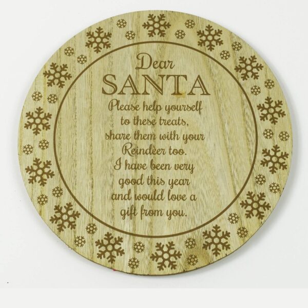 Wooden Santa Treat Plate Christmas Eve