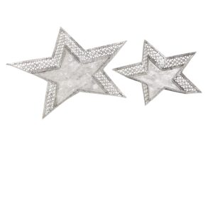 Silver Star Plates Candle Holders