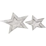 Silver Star Plates Candle Holders