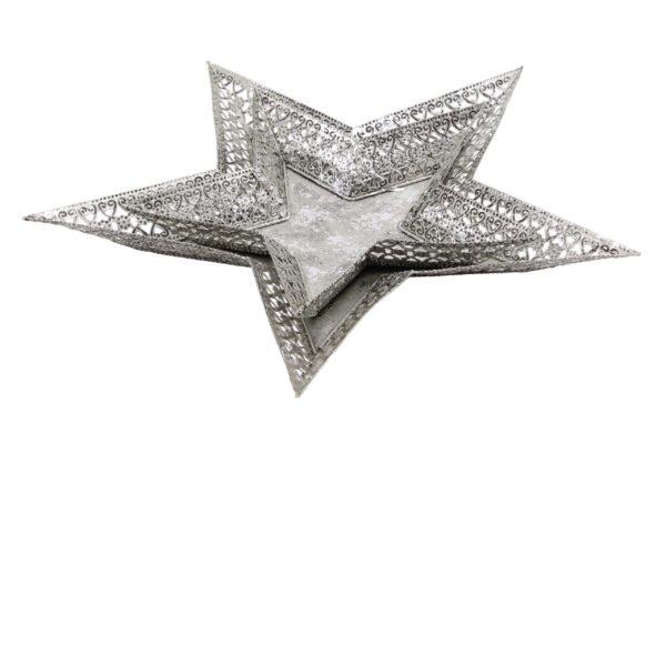 Silver Star Plates Candle Holders