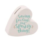 Saving For Rings & Sparkly Things Heart Money Box