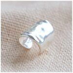 wide ear cuff sterling silver close up