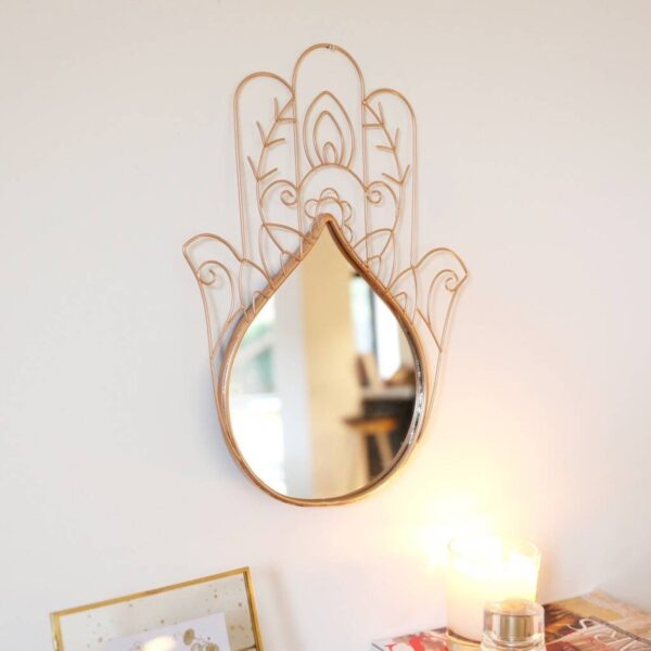 Gold Hamsa Hand Wall Mirror