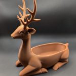 Alt Text: Deer Storage Figure 18cm x 20cm with Built-In Storage Bowl for Keys, Jewellery and Small Accessories